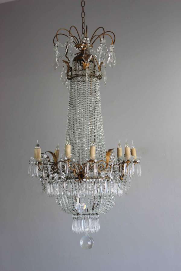 Fairy tale Italian beaded antique chandelier