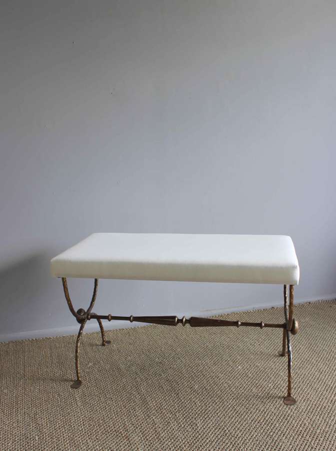 Spanish gilt metal end of bed stool