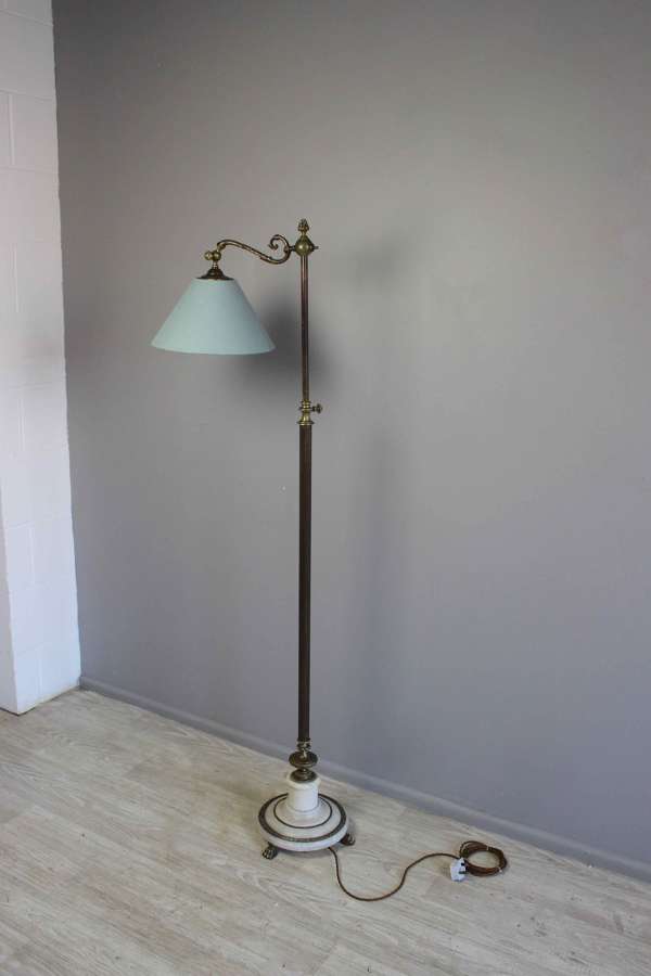 Marble based adjustable height reading lamp