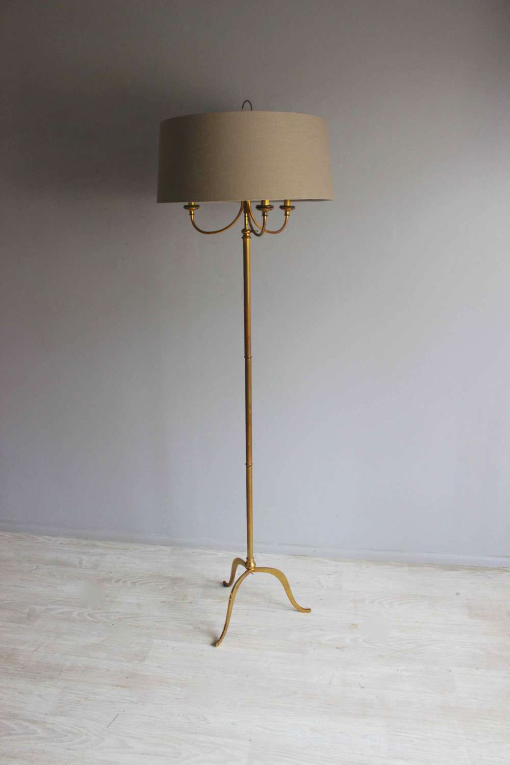 Elegant three foot adjustable  floor lamp with custom shade
