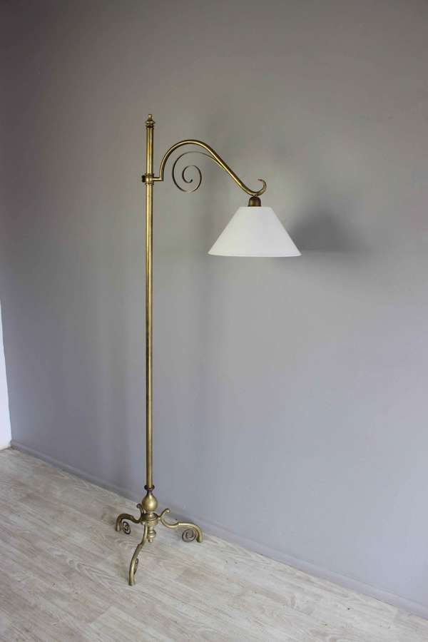 Substantial country house brass library light
