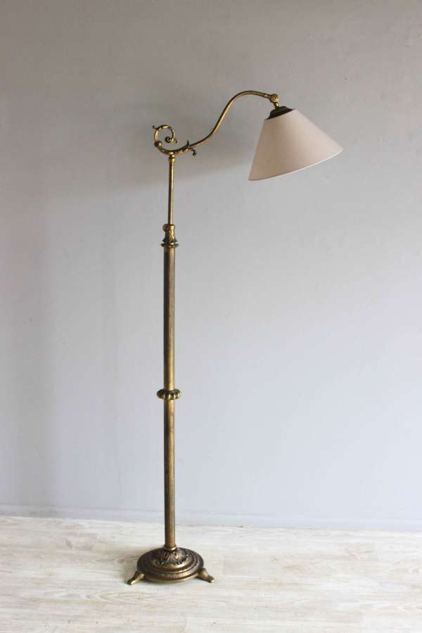 Traditional  brass country house adjustable library light