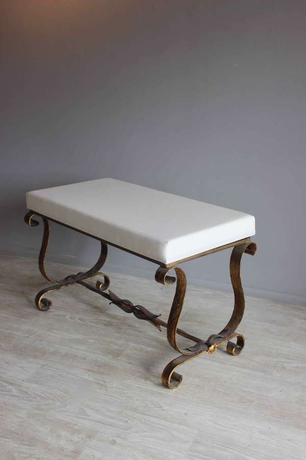 Spanish larger gilt metal  end of bed stool