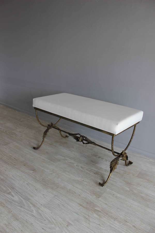 Pretty Spanish 'leaf pattern'  end of bed stool