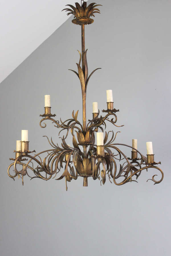 Architectural barn style  two tier 'lotus flower ' antique chandelier