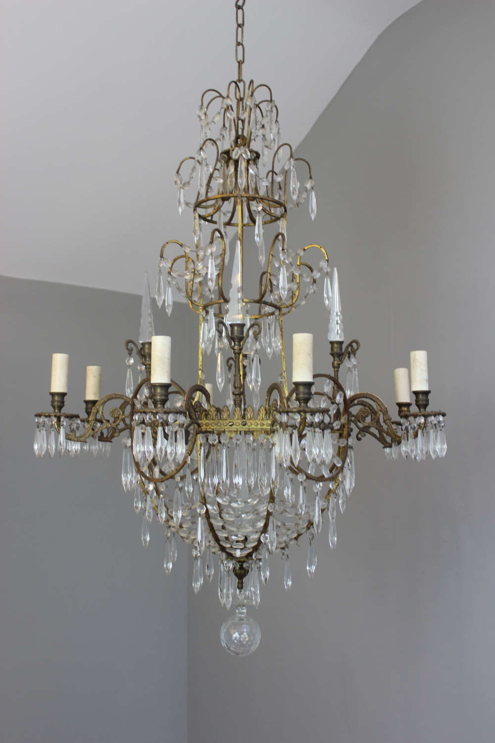 Early 20th C Swedish style Italian  chandelier
