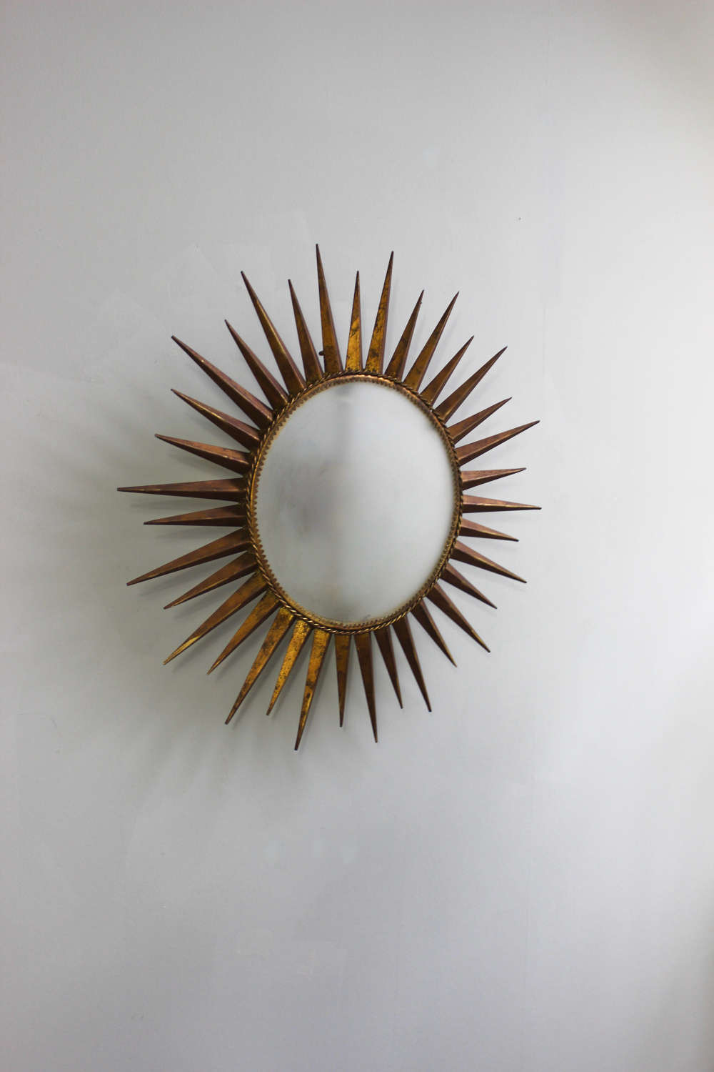 Circular Spanish ceiling/wall light with etched glass